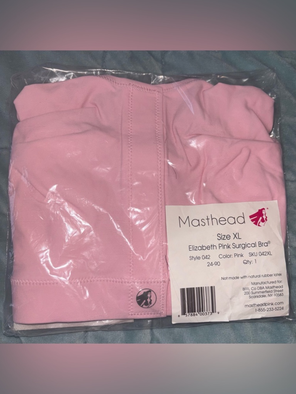 The Elizabeth Pink Surgical Bra MastHead Brand New Size XL